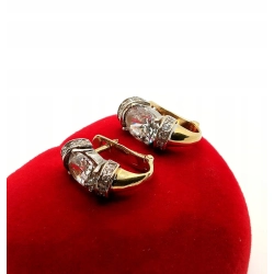 Złote kolczyki z cyrkoniami jak kryształy Pr.585 W:4,56gr