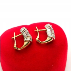 Złote kolczyki z cyrkoniami jak kryształy Pr.585 W:4,56gr