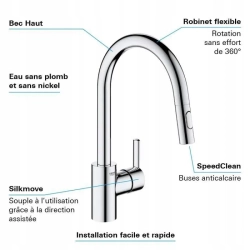 Bateria kuchenna stojąca Grohe 31486001 srebrny InterSKLEP