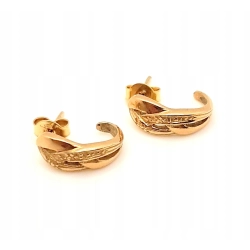 Złote kolczyki plecione sztyft PR.583 W:2,29gr InterSKLEP