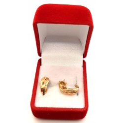 Złote kolczyki plecione sztyft PR.583 W:2,29gr InterSKLEP