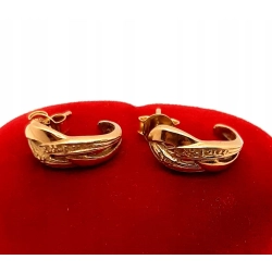 Złote kolczyki plecione sztyft PR.583 W:2,29gr InterSKLEP