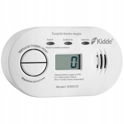 Czujnik czadu Tlenku węgla Detektor CO Bezprzewodowy Kidde K5DCO LCD 10 lat
