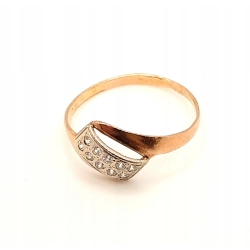 Złoty pierścionek z Cyrkoniami PR.585 W:1gr R.9 InterSKLEP