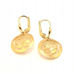 Złote kolczyki wiszące z kwiatkiem PR.333 W:1,51gr InterSKLEP