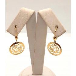 Złote kolczyki wiszące z kwiatkiem PR.333 W:1,51gr InterSKLEP