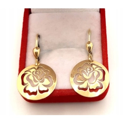 Złote kolczyki wiszące z kwiatkiem PR.333 W:1,51gr InterSKLEP