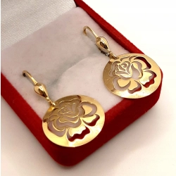 Złote kolczyki wiszące z kwiatkiem PR.333 W:1,51gr InterSKLEP