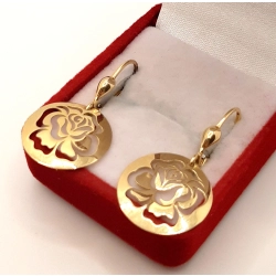 Złote kolczyki wiszące z kwiatkiem PR.333 W:1,51gr InterSKLEP