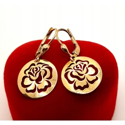 Złote kolczyki wiszące z kwiatkiem PR.333 W:1,51gr InterSKLEP