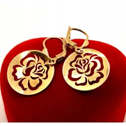 Złote kolczyki wiszące z kwiatkiem PR.333 W:1,51gr InterSKLEP