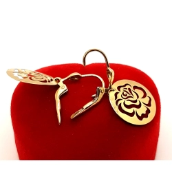 Złote kolczyki wiszące z kwiatkiem PR.333 W:1,51gr InterSKLEP