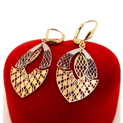 Złote kolczyki wiszące listki PR.585 W:2,20gr InterSKLEP