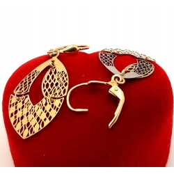 Złote kolczyki wiszące listki PR.585 W:2,20gr InterSKLEP