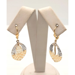 Złote kolczyki wiszące listki PR.585 W:2,20gr InterSKLEP