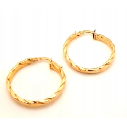 Złote kolczyki Kółka zdobione PR.585 W:1,49gr InterSKLEP