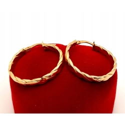 Złote kolczyki Kółka zdobione PR.585 W:1,49gr InterSKLEP