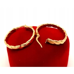 Złote kolczyki Kółka zdobione PR.585 W:1,49gr InterSKLEP
