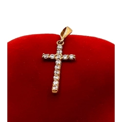 Złota zawieszka Krzyż z cyrkoniami PR.333 W:0,80gr InterSKLEP
