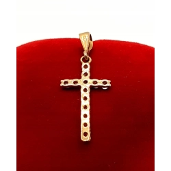 Złota zawieszka Krzyż z cyrkoniami PR.333 W:0,80gr InterSKLEP