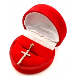 Złota zawieszka Krzyż z cyrkoniami PR.333 W:0,80gr InterSKLEP