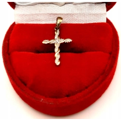 Złota zawieszka Krzyżyk zdobiony APART PR.375 W:0,70gr InterSKLEP