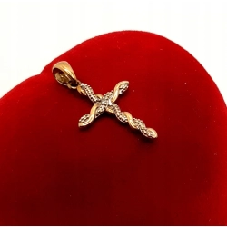 Złota zawieszka Krzyżyk zdobiony APART PR.375 W:0,70gr InterSKLEP