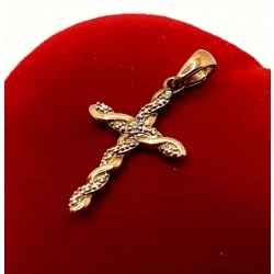 Złota zawieszka Krzyżyk zdobiony APART PR.375 W:0,70gr InterSKLEP