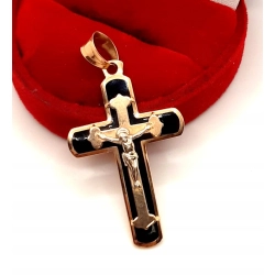 Złota zawieszka Krzyż z Chrystusem PR.585 W:2,60gr InterSKLEP