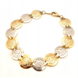 Złota bransoletka kwiatowe blaszki PR.333 W:4,39gr Dł.19,5cm InterSKLEP