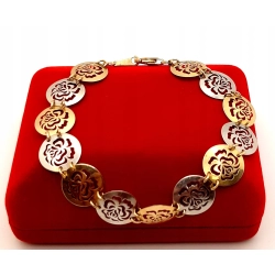 Złota bransoletka kwiatowe blaszki PR.333 W:4,39gr Dł.19,5cm InterSKLEP