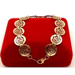 Złota bransoletka kwiatowe blaszki PR.333 W:4,39gr Dł.19,5cm InterSKLEP