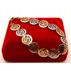 Złota bransoletka kwiatowe blaszki PR.333 W:4,39gr Dł.19,5cm InterSKLEP