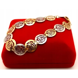 Złota bransoletka kwiatowe blaszki PR.333 W:4,39gr Dł.19,5cm InterSKLEP