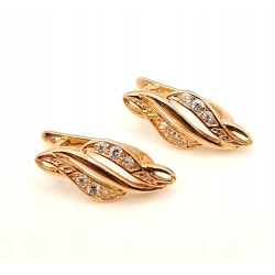 Złote kolczyki z Cyrkoniami PR.585 W:3,21gr InterSKLEP