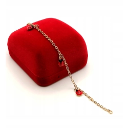 Złota bransoletka dziecieca z biedronkami Pr.585 W:1,47gr Dł:14-16cm