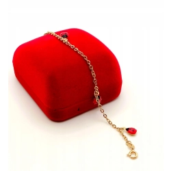 Złota bransoletka dziecieca z biedronkami Pr.585 W:1,47gr Dł:14-16cm