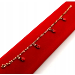 Złota bransoletka dziecieca z biedronkami Pr.585 W:1,47gr Dł:14-16cm