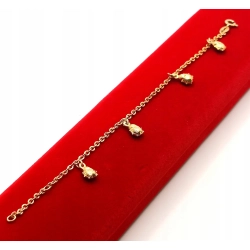 Złota bransoletka dziecieca z biedronkami Pr.585 W:1,47gr Dł:14-16cm