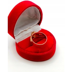 Złoty pierścionek szeroki z cyrkonią Pr.585 W:3,39gr Roz.14