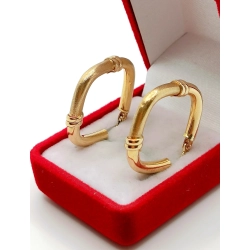 Złote kolczyki duże kwadraty Pr.585 W:3,75gr Dł:2,6cm