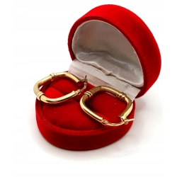 Złote kolczyki duże kwadraty Pr.585 W:3,75gr Dł:2,6cm