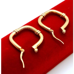 Złote kolczyki duże kwadraty Pr.585 W:3,75gr Dł:2,6cm