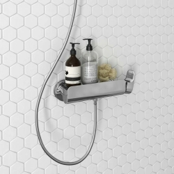 Bateria prysznicowa dwuuchwytowa ścienna SENSEA Remix srebrny InterSKLEP