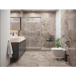 Bateria prysznicowa dwuuchwytowa ścienna SENSEA Remix srebrny InterSKLEP