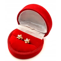 Złote kolczyki Kwiatki z cyrkoniami sztyft PR.585 W:1,02gr InterSKLEP