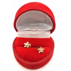 Złote kolczyki Kwiatki z cyrkoniami sztyft PR.585 W:1,02gr InterSKLEP