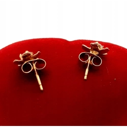 Złote kolczyki Kwiatki z cyrkoniami sztyft PR.585 W:1,02gr InterSKLEP