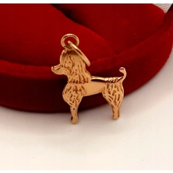 Złota zawieszka Pies pudelek PR.585 W:2,18gr InterSKLEP
