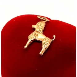 Złota zawieszka Pies pudelek PR.585 W:2,18gr InterSKLEP